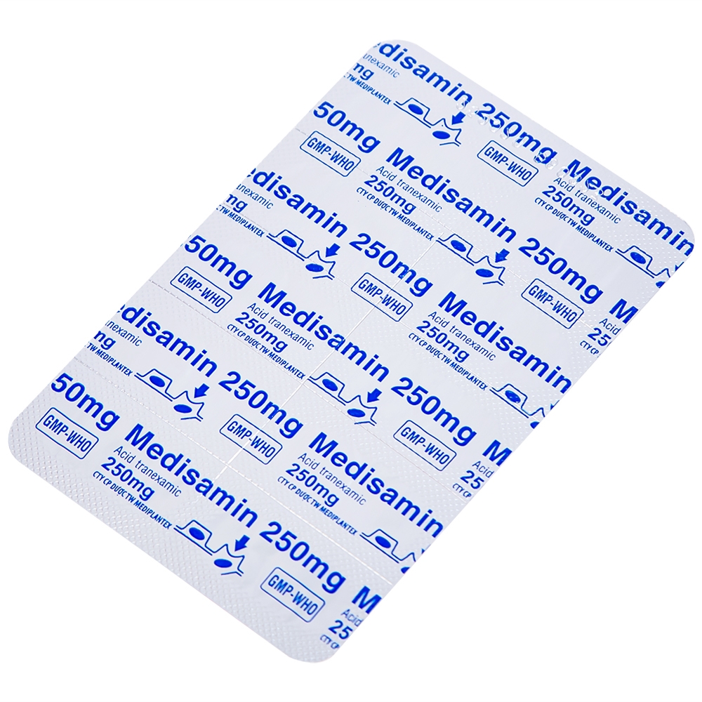 Hình ảnh Thuốc Medisamin 250mg Mediplantex điều trị tình trạng chảy máu (10 vỉ x 10 viên) 