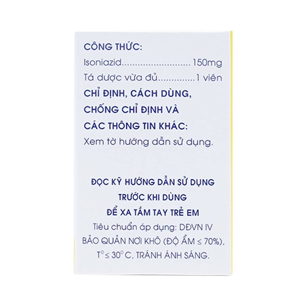 Hình ảnh Viên nén Meko INH 150 Mekophar phòng và điều trị lao phổi (100 viên)