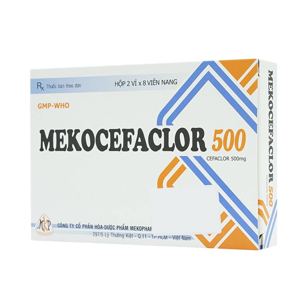 Hình ảnh Thuốc Mekocefaclor 500mg Mekophar điều trị các chứng nhiễm khuẩn (2 vỉ x 8 viên)