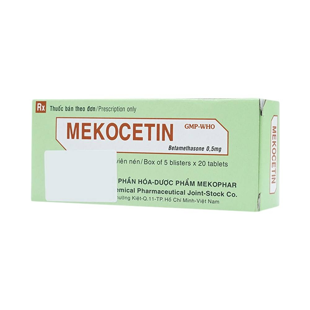 Hình ảnh Thuốc Mekocetin 0.5mg Mekophar điều trị thấp khớp, bệnh collagen, bệnh ngoài da, dị ứng (5 vỉ x 20 viên) 