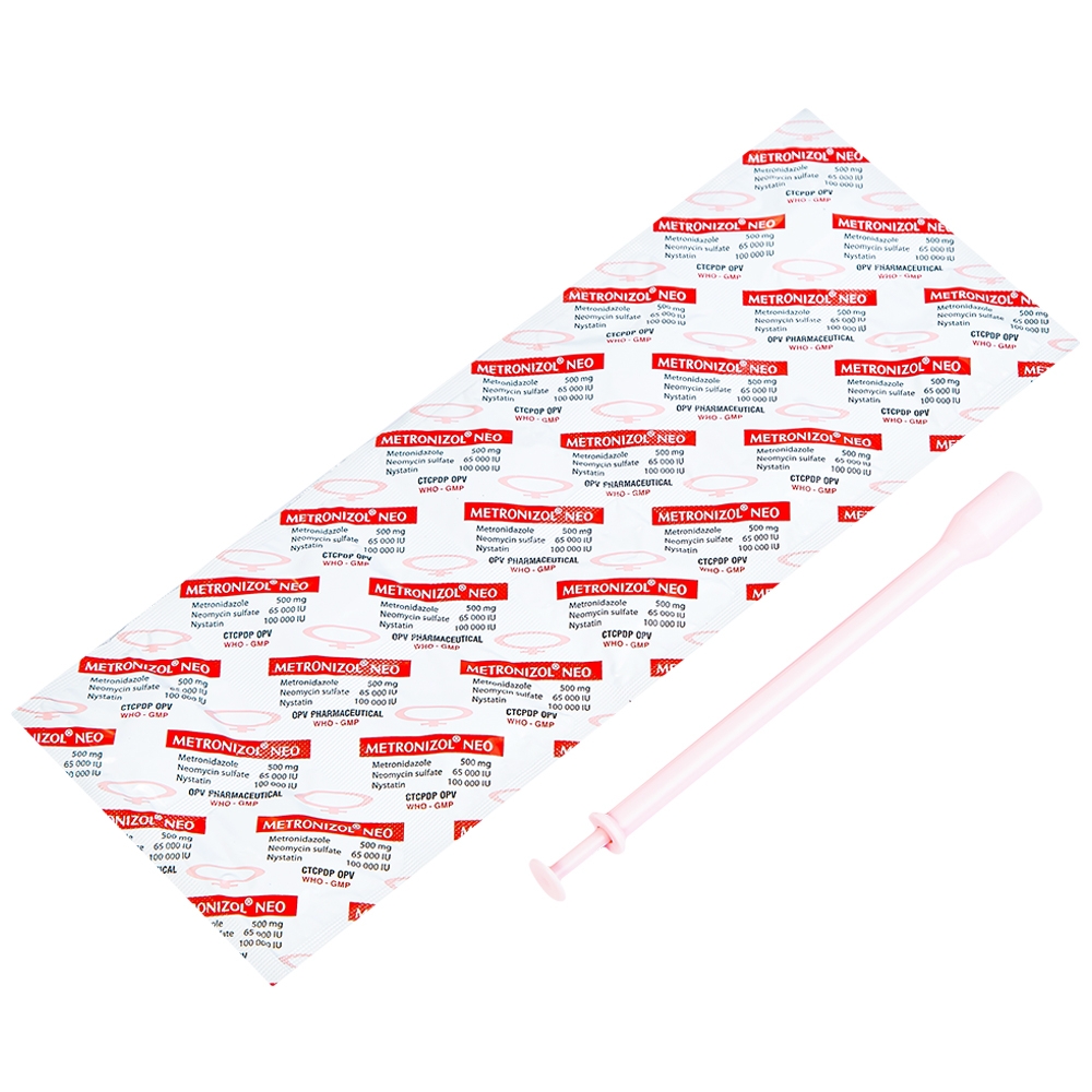 Hình ảnh Viên đặt âm đạo Metronizol Neo OPV điều trị viêm nhiễm âm đạo (1 vỉ x 10 viên)