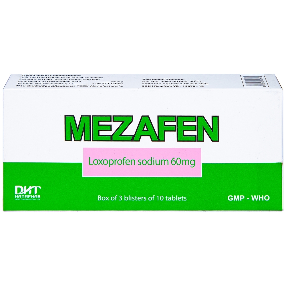 Hình ảnh Viên nén Mezafen 60mg Hataphar kháng viêm, giảm đau viêm khớp, đau thắt lưng (3 vỉ x 10 viên)