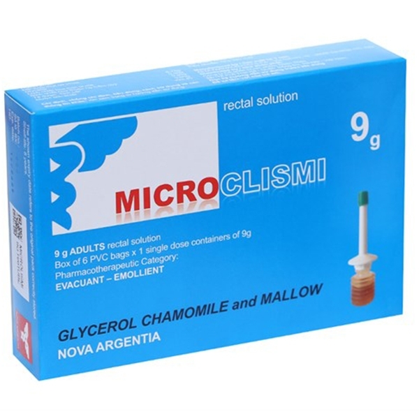 Hình ảnh Dung dịch thụt trực tràng Microclismi Nova Argentia điều trị táo bón (6 túi x 1 tuýp x 9g)