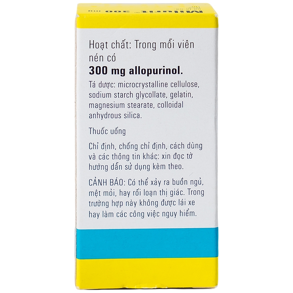 Hình ảnh Viên nén Milurit 300mg Egis Pharma điều trị bệnh gout, phòng ngừa bệnh sỏi axit uric (30 viên)