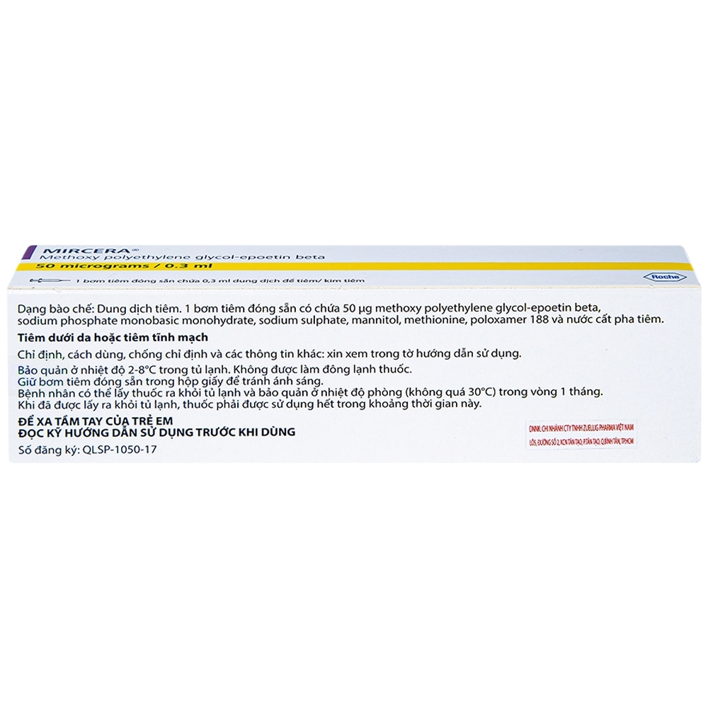 Hình ảnh Dung dịch tiêm Mireca 50mcg/0.3ml Roche điều trị bệnh thiếu máu (1 cây)