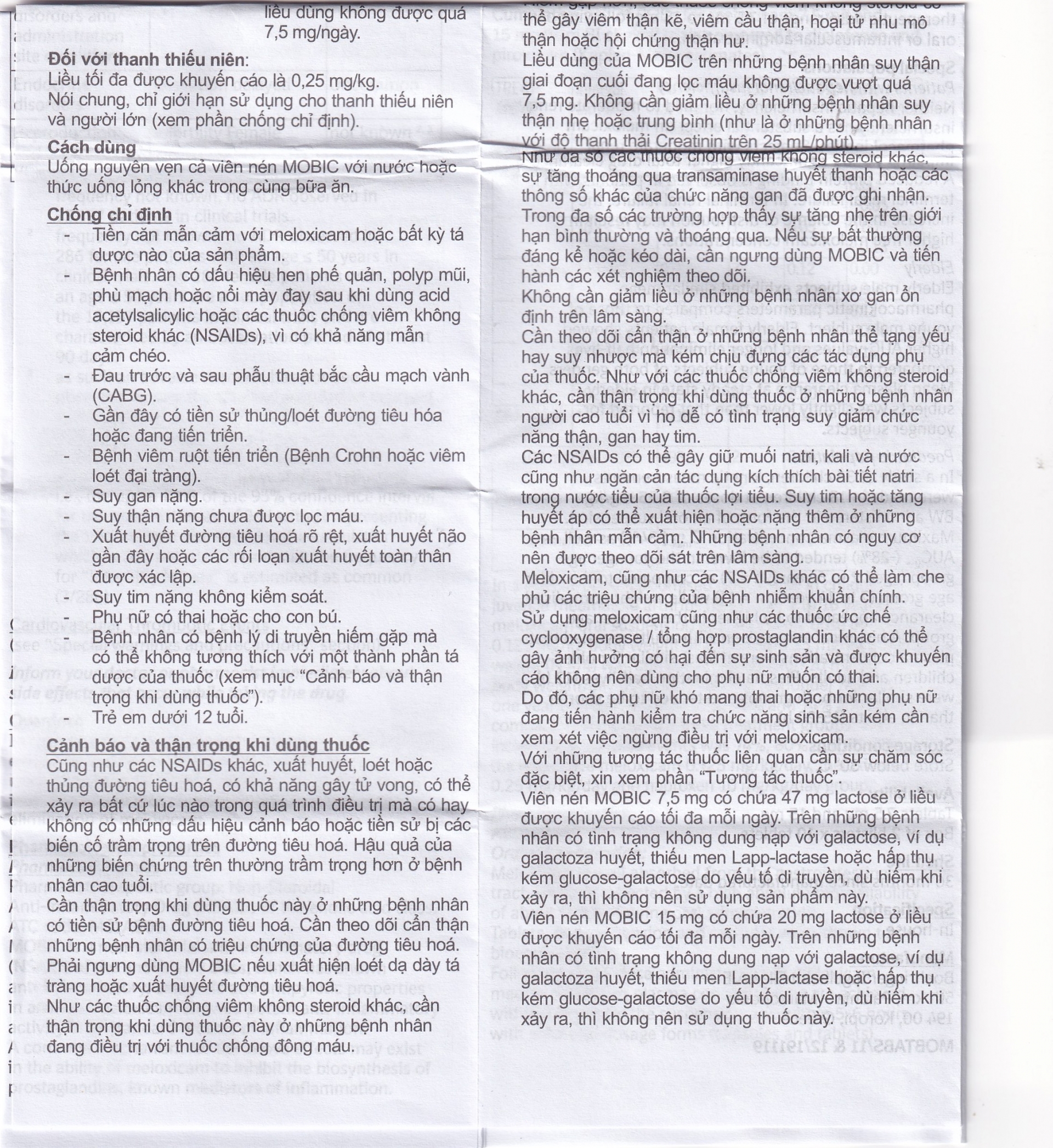 Hình ảnh Thuốc Mobic 7.5mg Boehringer điều trị viêm xương khớp (2 vỉ x 10 viên)