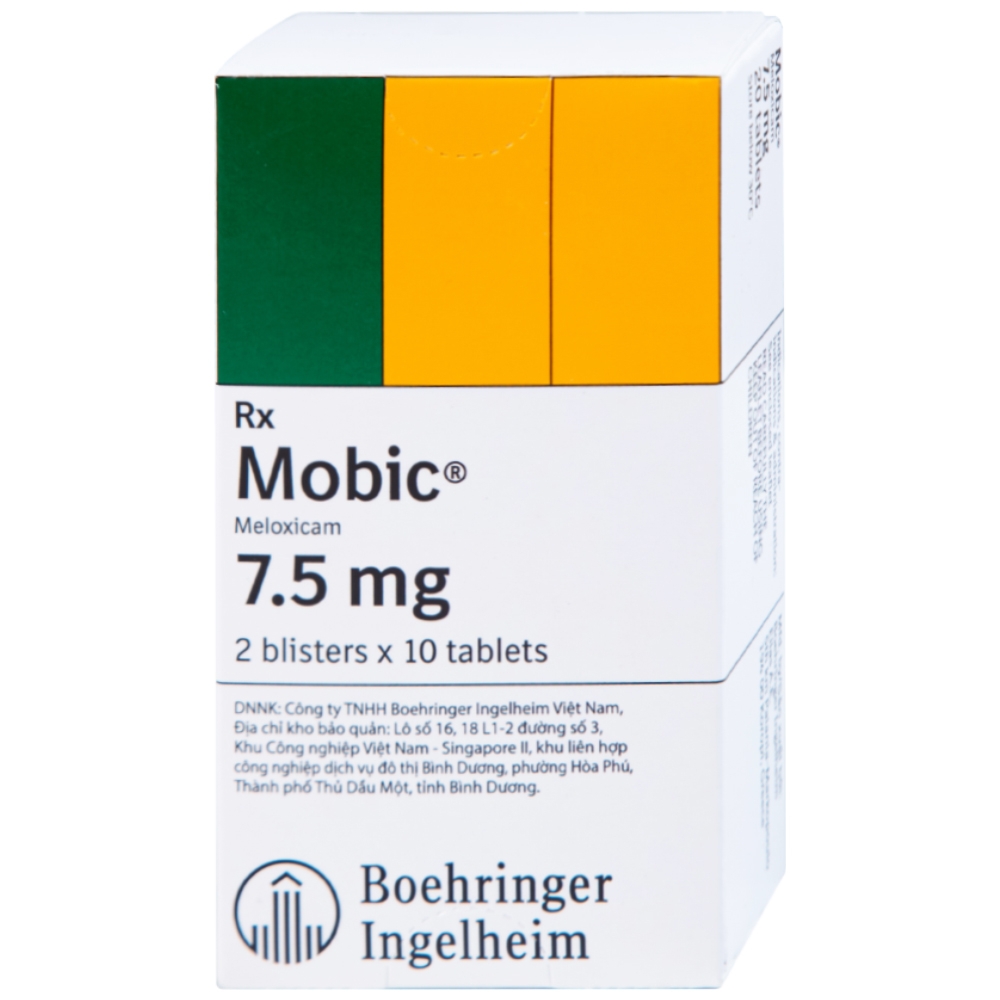 Hình ảnh Thuốc Mobic 7.5mg Boehringer điều trị viêm xương khớp (2 vỉ x 10 viên)