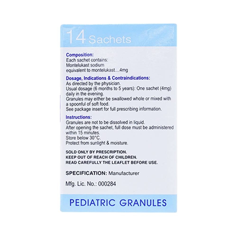 Hình ảnh Thuốc cốm Montiget 4mg Getz điều trị hen suyễn ở trẻ em (14 gói)