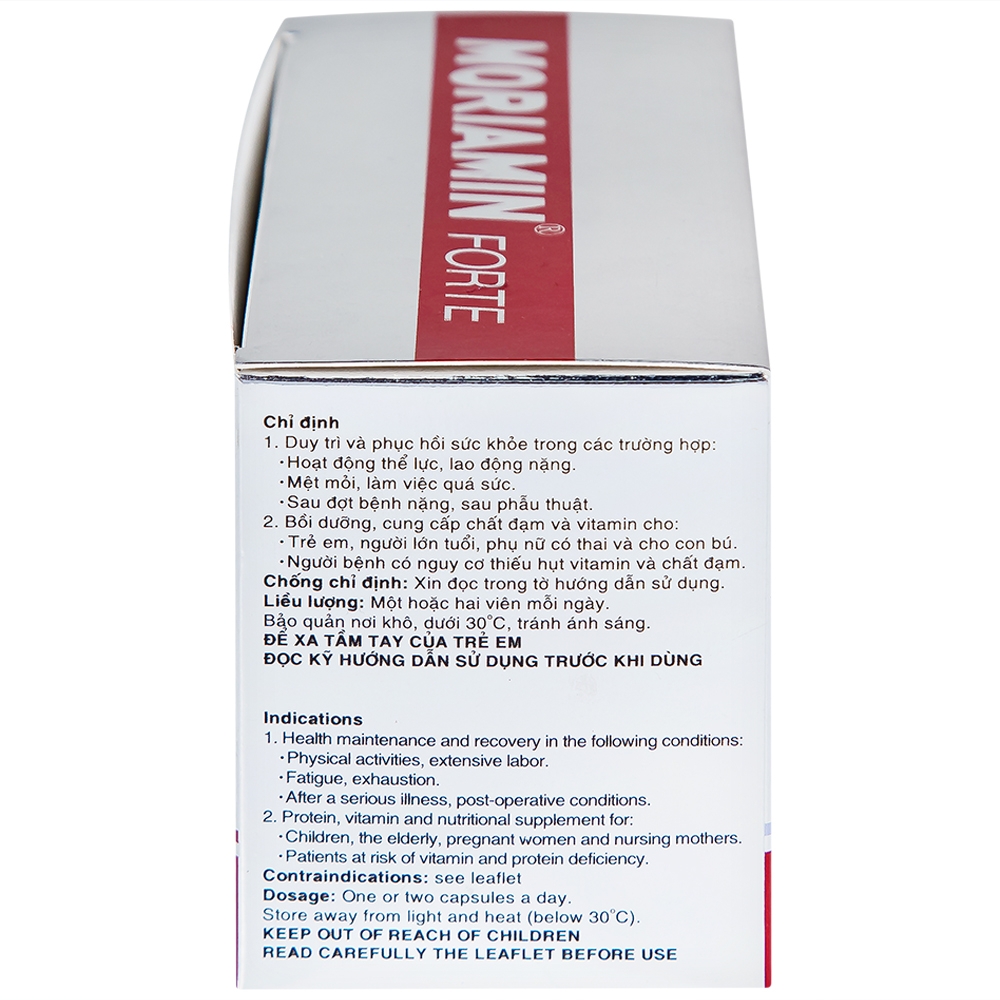 Hình ảnh Viên nang cứng Moriamin Forte Roussel hỗ trợ duy trì và phục hồi sức khỏe (10 vỉ x 10 viên)