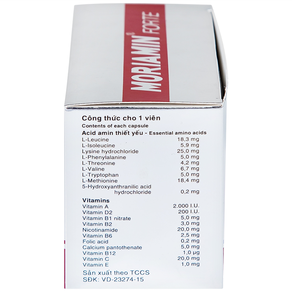 Hình ảnh Viên nang cứng Moriamin Forte Roussel hỗ trợ duy trì và phục hồi sức khỏe (10 vỉ x 10 viên)