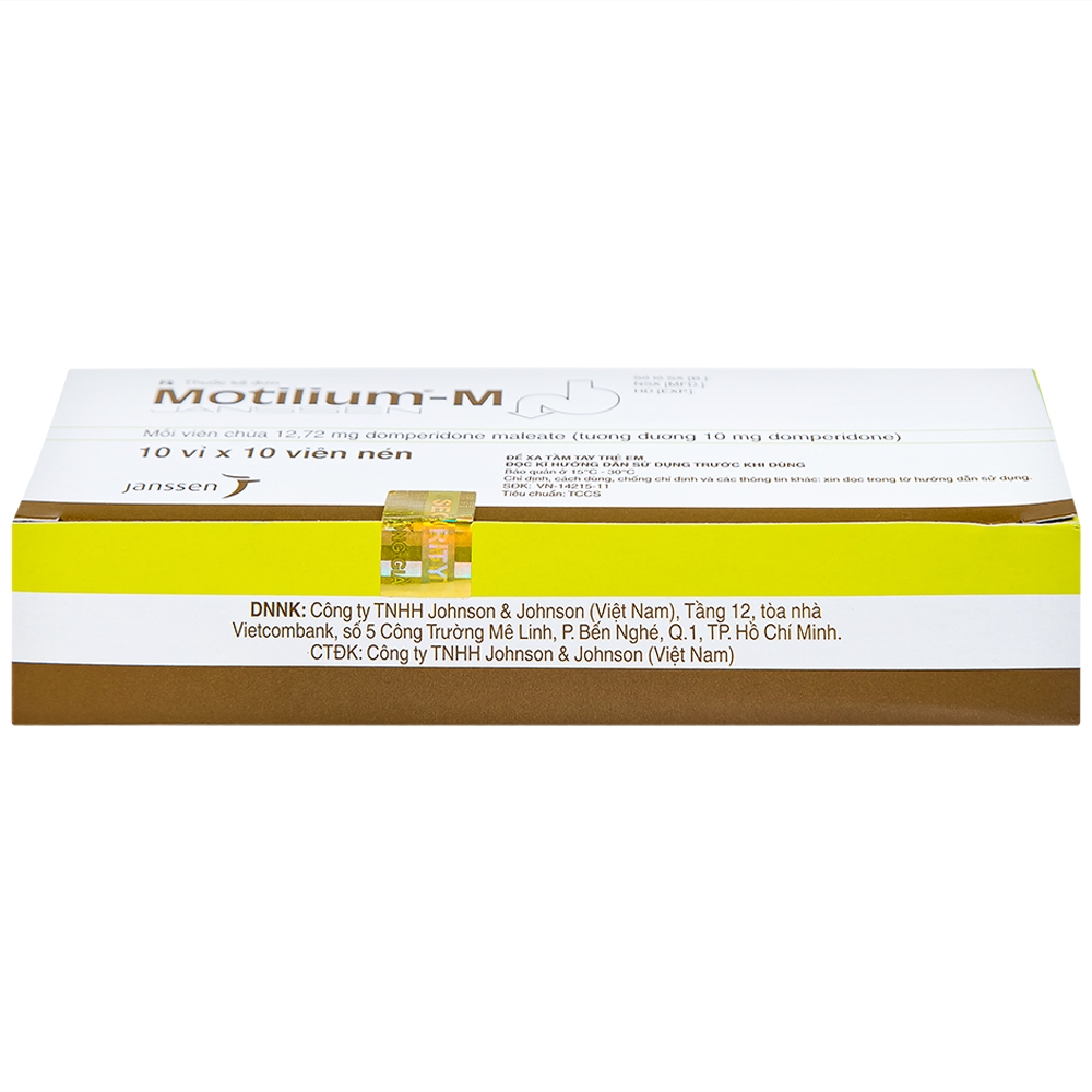 Hình ảnh Viên nén Motilium-M Janssen điều trị triệu chứng nôn và buồn nôn (10 vỉ x 10 viên)