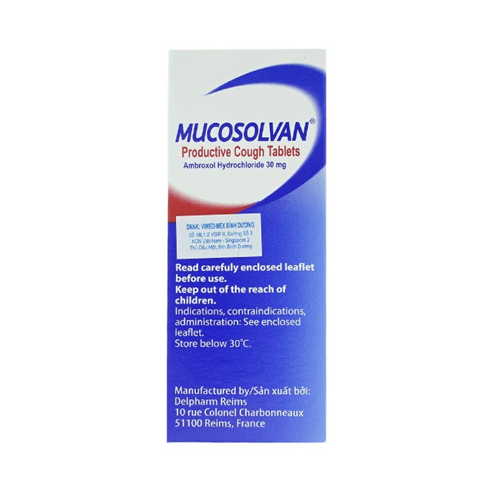 Hình ảnh Viên nén Mucosolvan 30mg Sanofi làm loãng đờm trong viêm phế quản (2 vỉ x 10 viên)