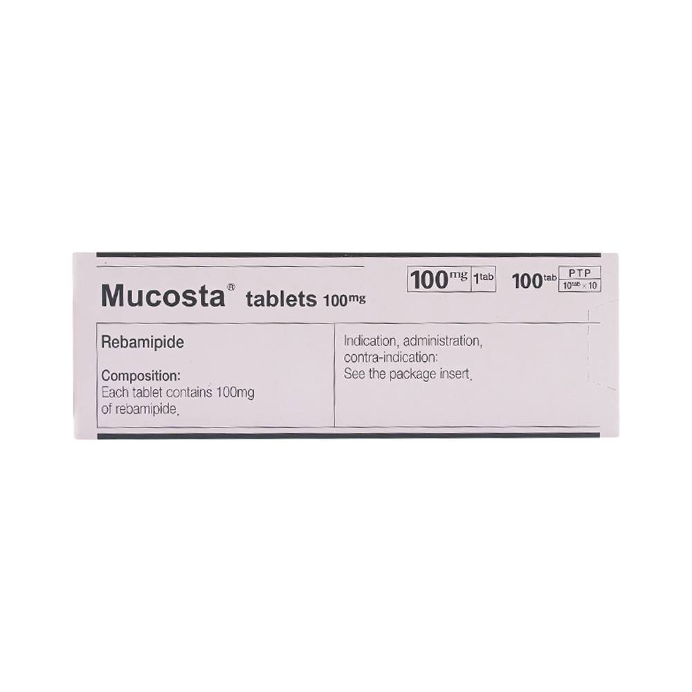 Hình ảnh Viên nén Mucosta tablets 100mg Otsuka điều trị loét dạ dày, viêm niêm mạc dạ dày (10 vỉ x 10 viên) 