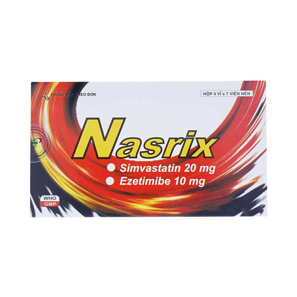Hình ảnh Viên nén Nasrix DaViPharm điều trị tăng cholesterol (4 vỉ x 7 viên)