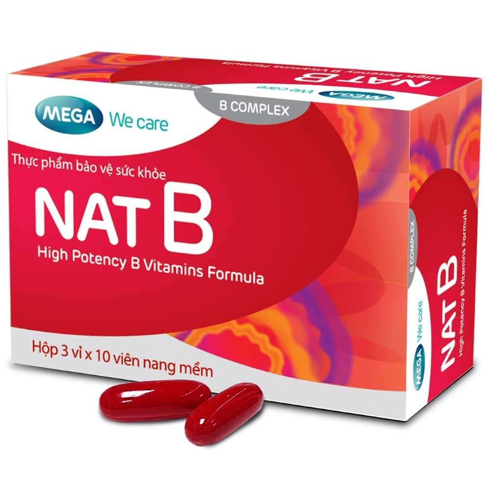 Hình ảnh Viên uống Nat B điều trị thiếu Vitamin B và hỗ trợ chức năng duy trì sức khoẻ (3 vỉ x 10 viên)