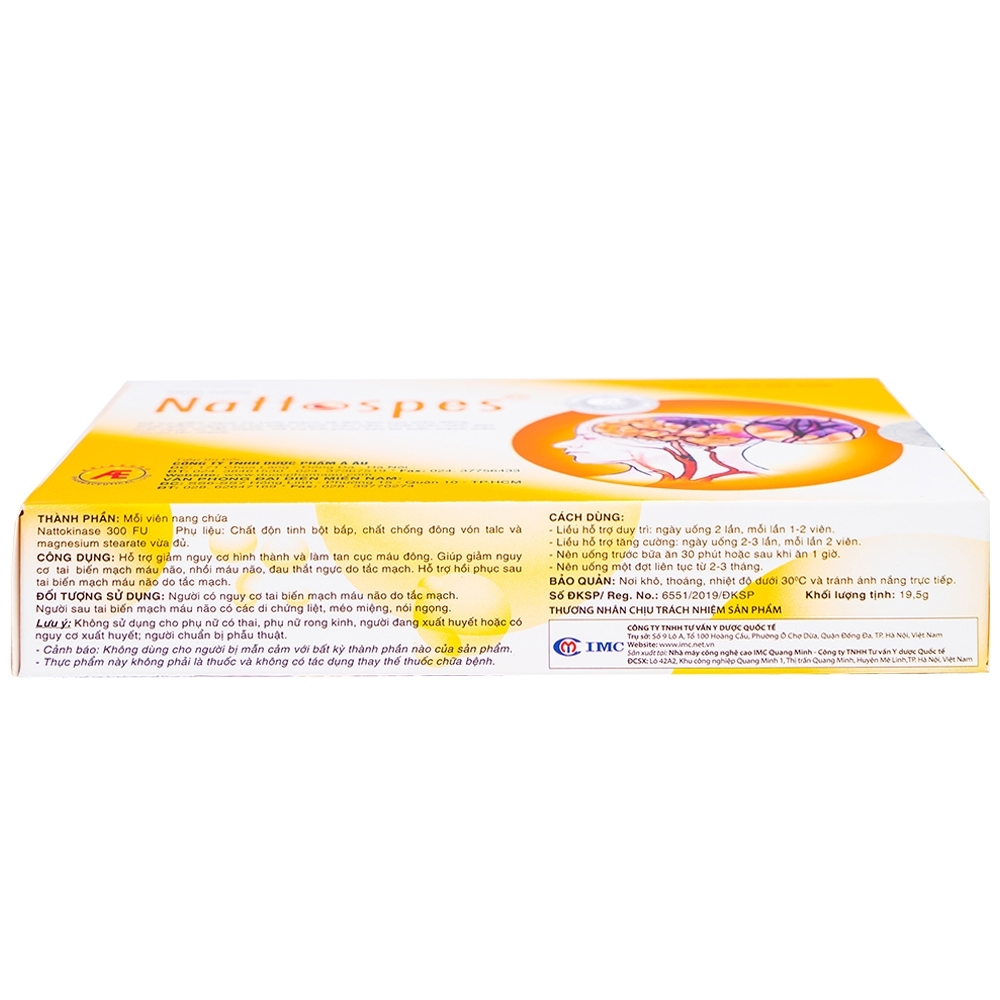 Hình ảnh Viên uống Nattospes Á Âu hỗ trợ giảm nguy cơ hình thành và làm tan cục máu đông (3 vỉ x 10 viên)