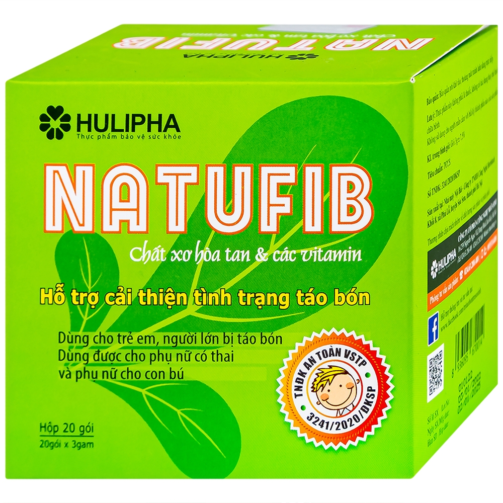 Hình ảnh Cốm Natufib Hulipha hỗ trợ cải thiện tình trạng táo bón (20 gói x 3g)