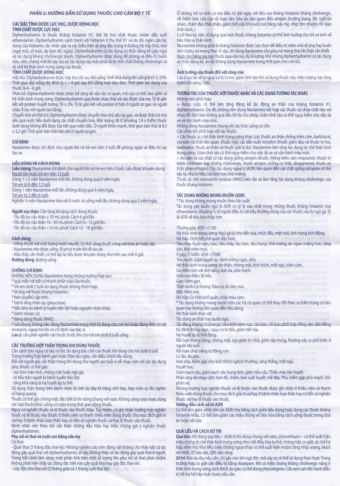 Hình ảnh Viên nén Nautamine Sanofi phòng ngừa và điều trị say tàu xe (20 vỉ x 4 viên)