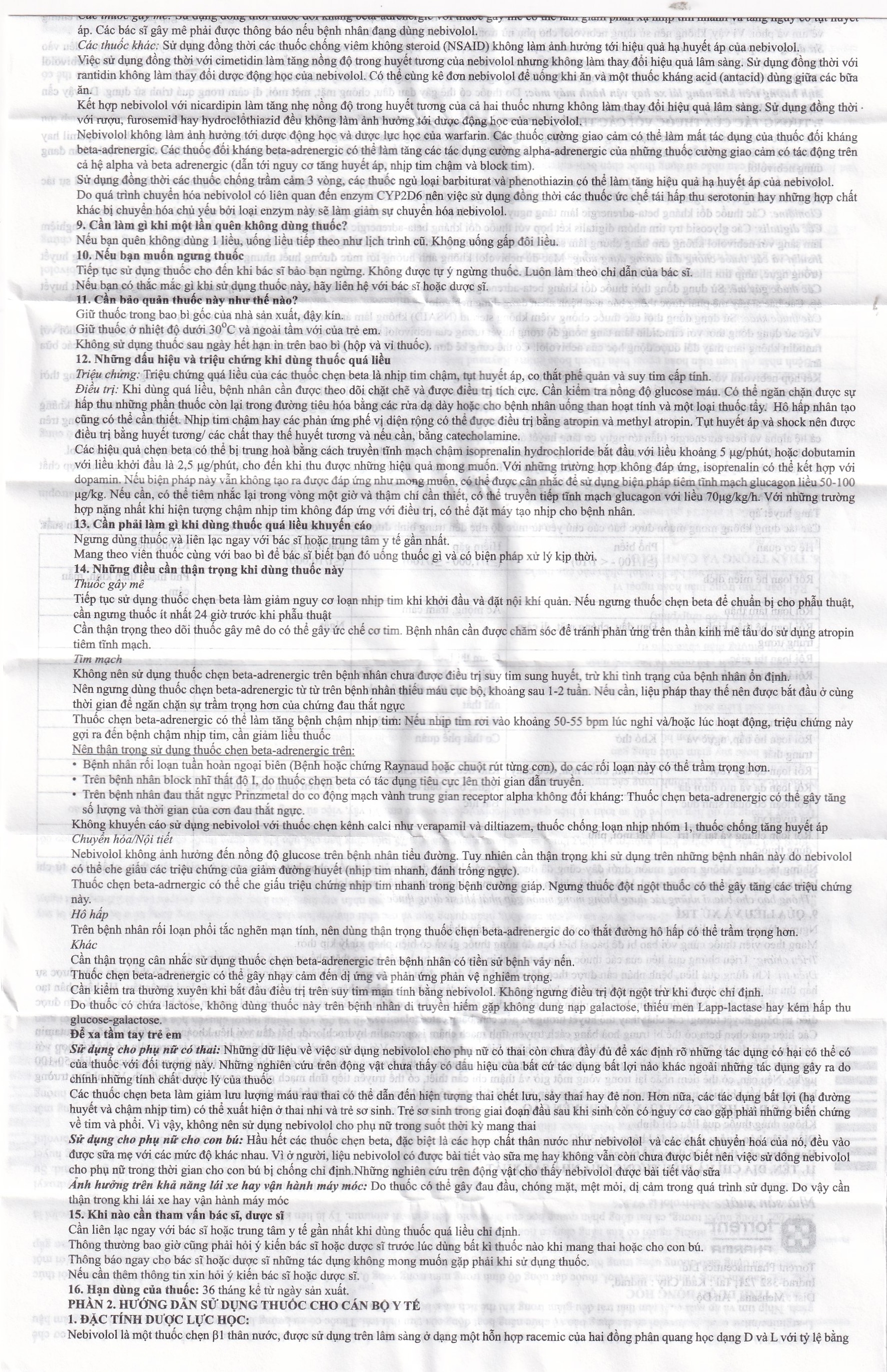 Hình ảnh Viên nén Nebicard 2.5 Torrent điều trị tăng huyết áp (5 vỉ x 10 viên)