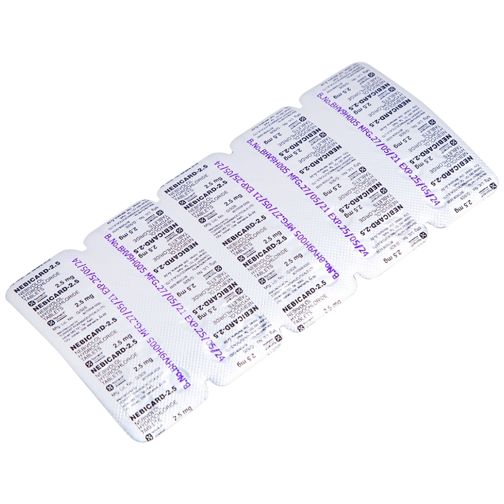 Hình ảnh Viên nén Nebicard 2.5 Torrent điều trị tăng huyết áp (5 vỉ x 10 viên)