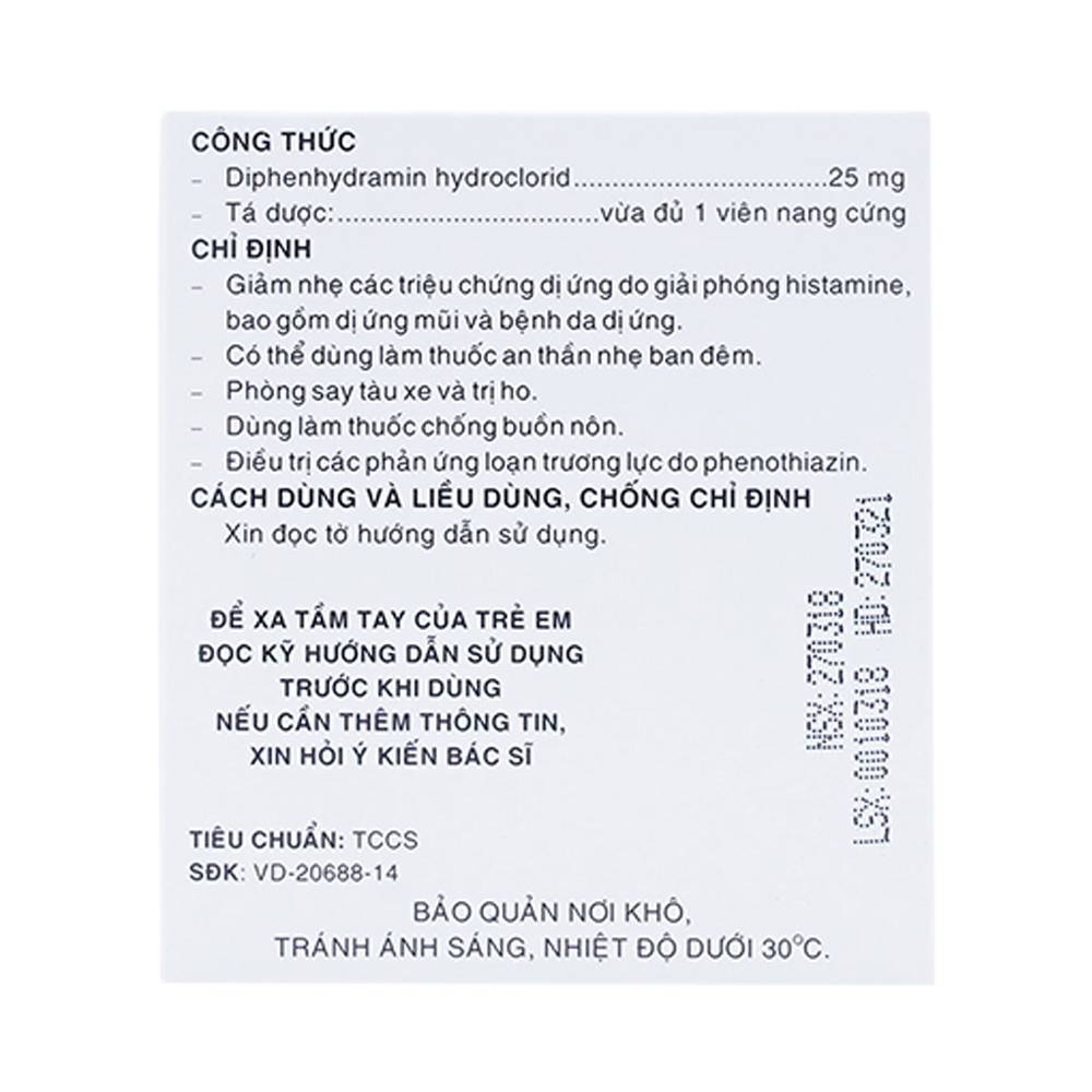 Hình ảnh Viên nang cứng Neo-Allerfar 25mg Pharmedic giảm triệu chứng dị ứng mũi, viêm da dị ứng (10 vỉ x 10 viên)