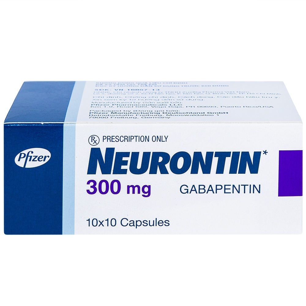Hình ảnh Viên nang cứng Neurontin 300mg Pfizer điều trị hỗ trợ trong động kinh cục bộ (10 vỉ x 10 viên)