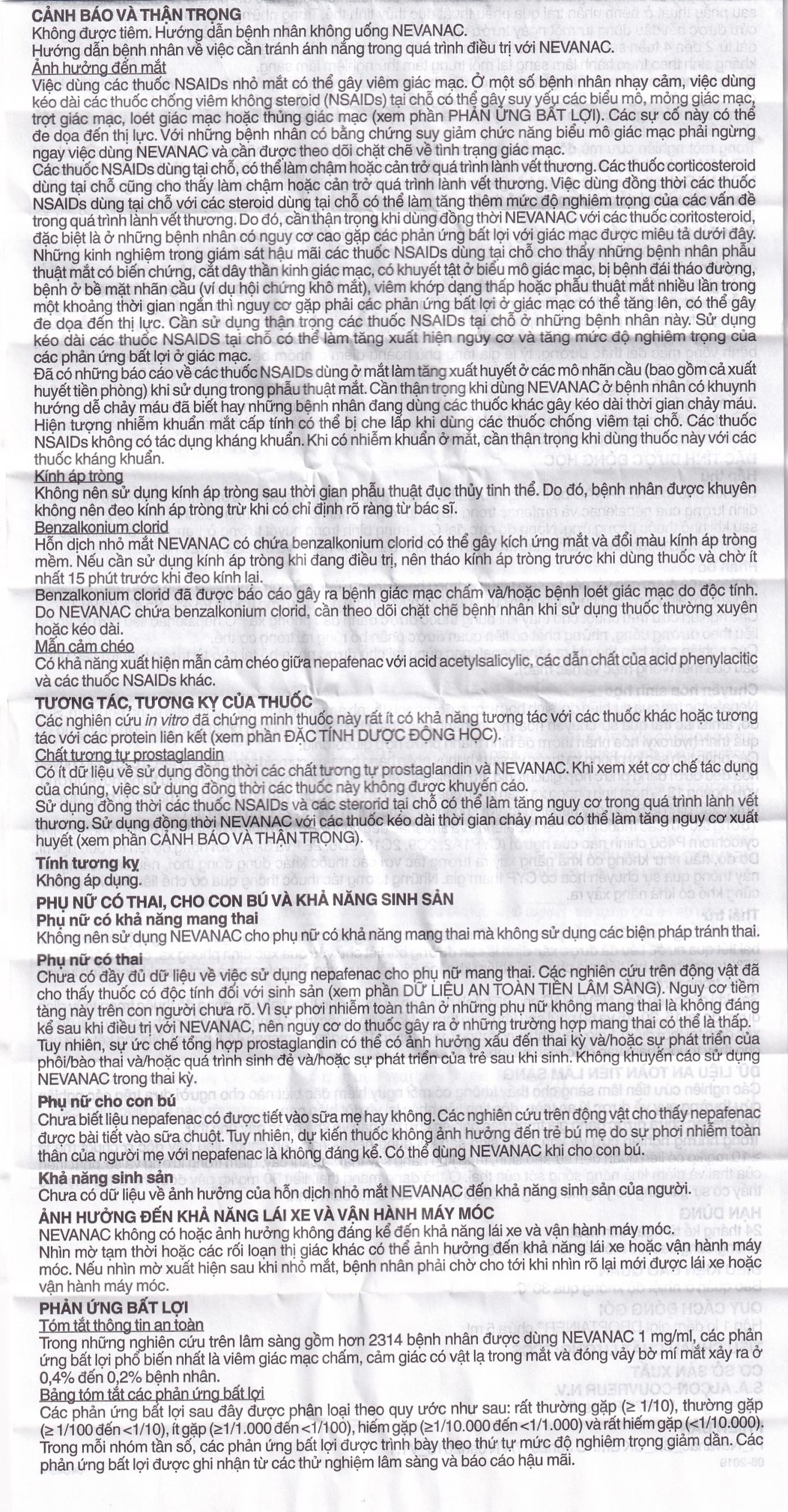Hình ảnh Thuốc nhỏ mắt Nevanac Alcon điều trị viêm, đau sau phẫu thuật đục thủy tinh thể (5ml)