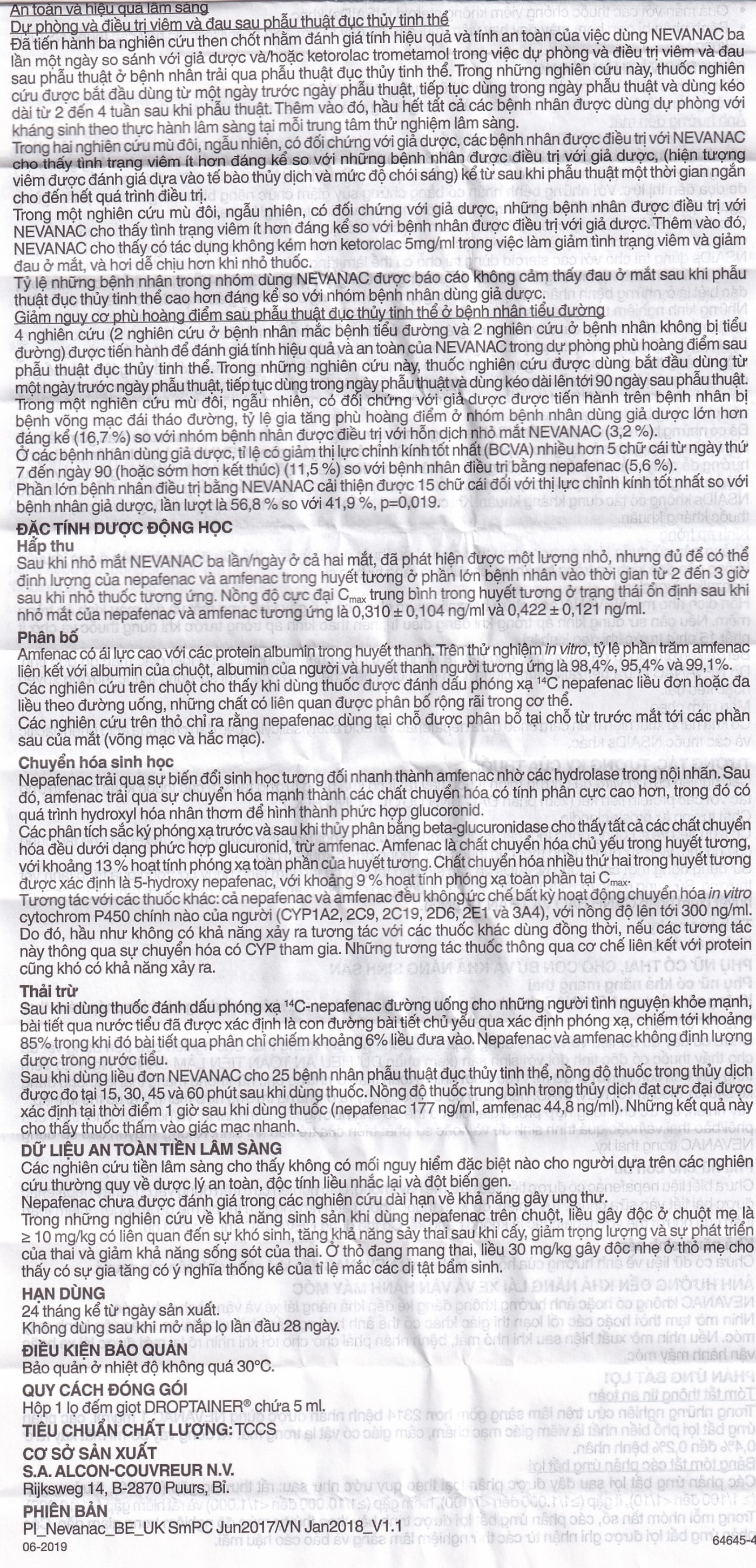 Hình ảnh Thuốc nhỏ mắt Nevanac Alcon điều trị viêm, đau sau phẫu thuật đục thủy tinh thể (5ml)