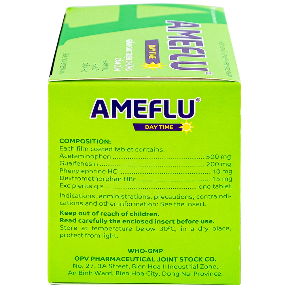 Hình ảnh Thuốc Ameflu Day Time OPV giảm các triệu chứng cảm lạnh và cảm cúm (10 vỉ x 10 viên)