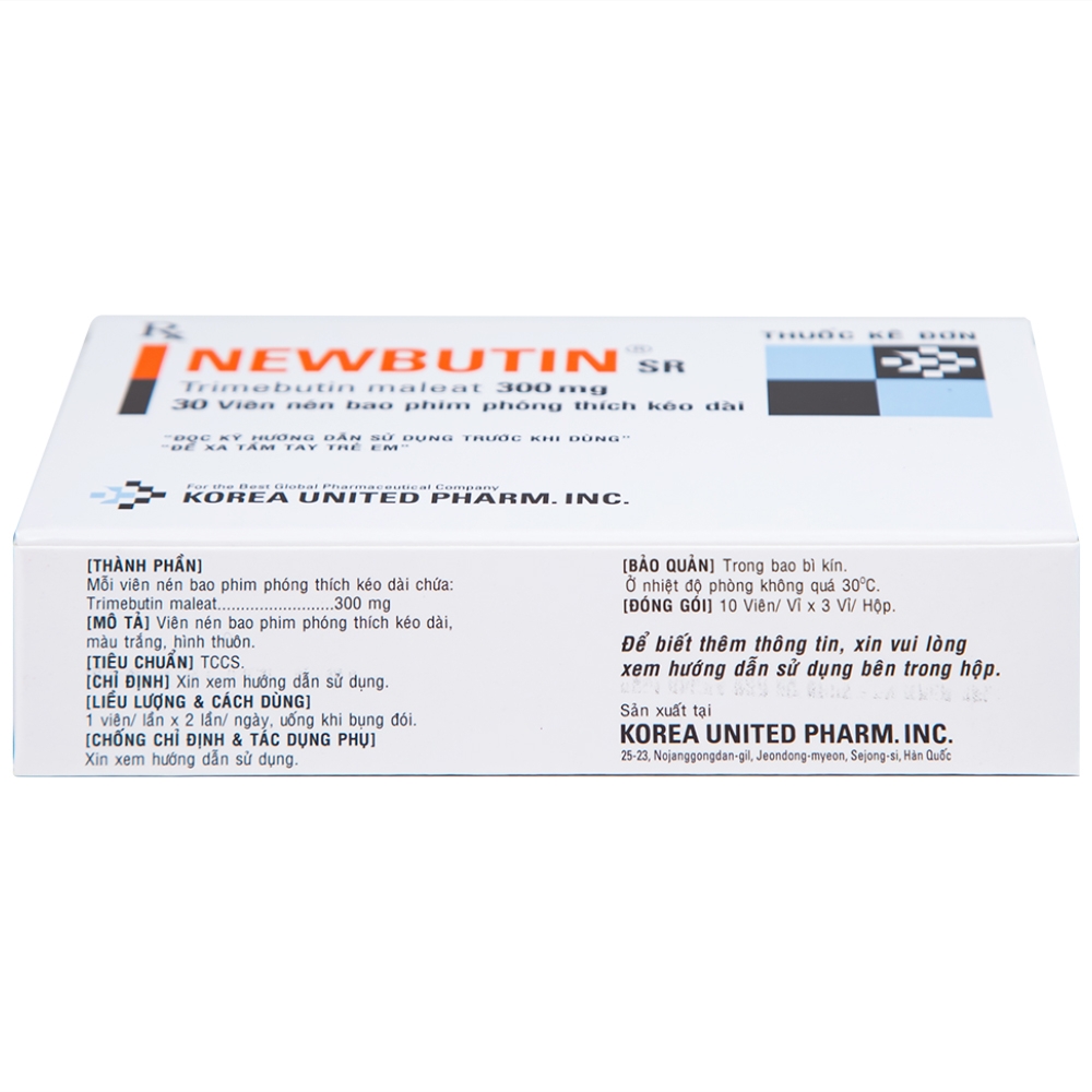 Hình ảnh Viên nén Newbutin SR 300mg Korea United điều trị trào ngược dạ dày - thực quản (3 vỉ x 10 viên)