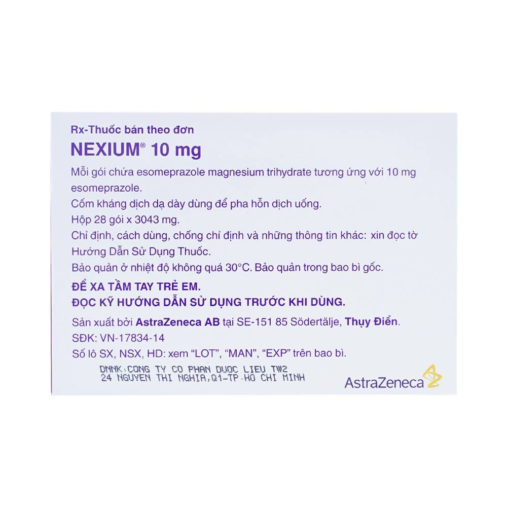 Hình ảnh Cốm Nexium 10mg AstraZeneca điều trị trào ngược dạ dày - thực quản (28 gói)