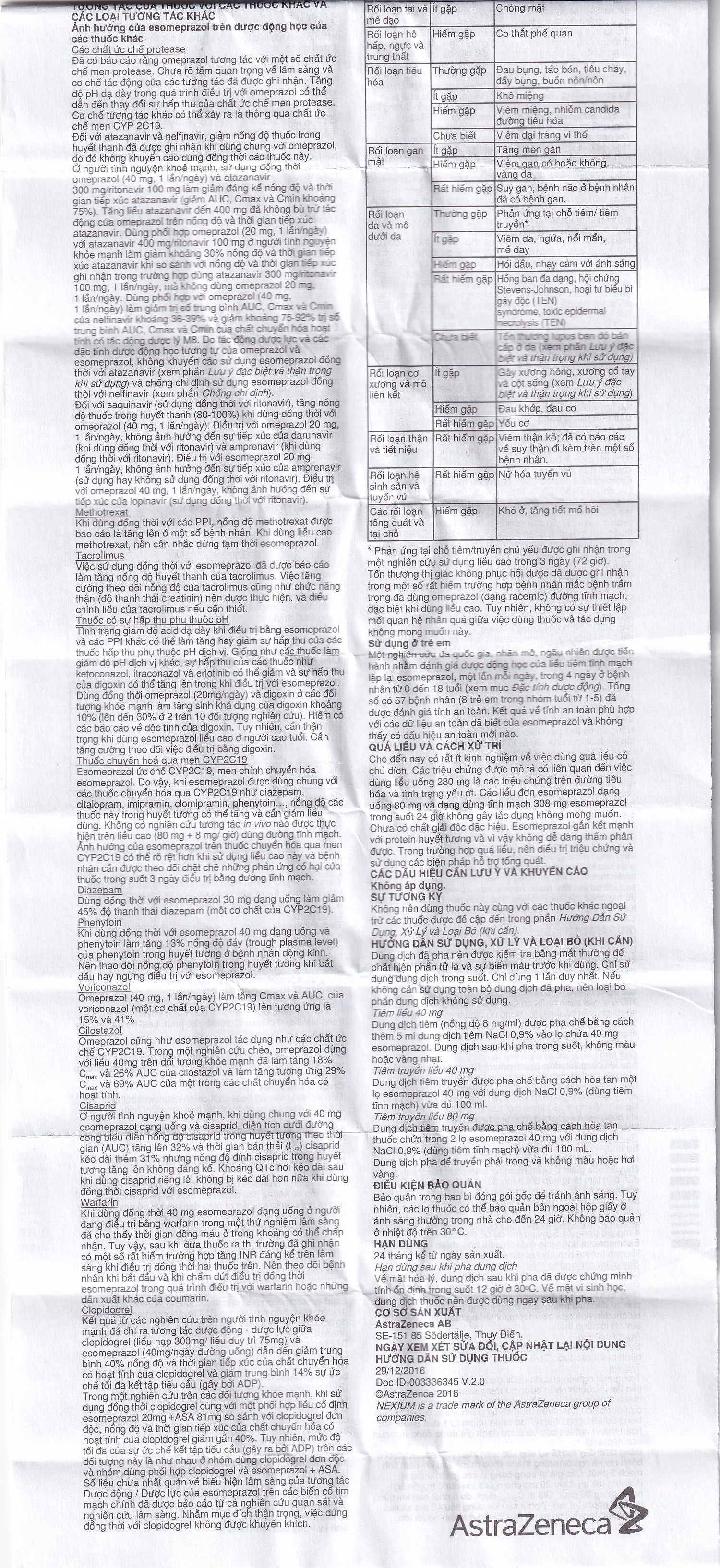Hình ảnh Bột pha tiêm Nexium 40mg AstraZeneca điều trị kháng tiết dịch vị, trào ngược dạ dày - thực quản (1 lọ)