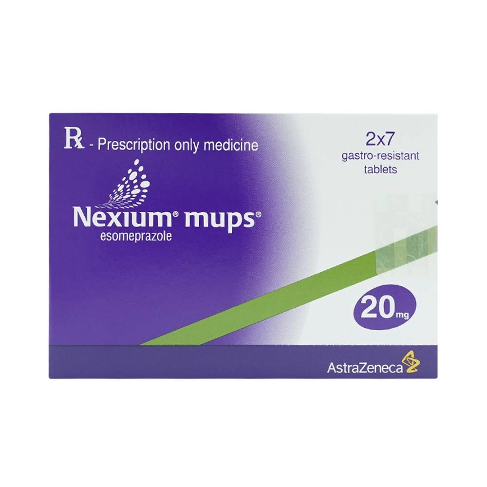 Hình ảnh Viên nén Nexium Mups 20mg AstraZeneca điều trị trào ngược dạ dày - thực quản, loét dạ dày (2 vỉ x 7 viên)