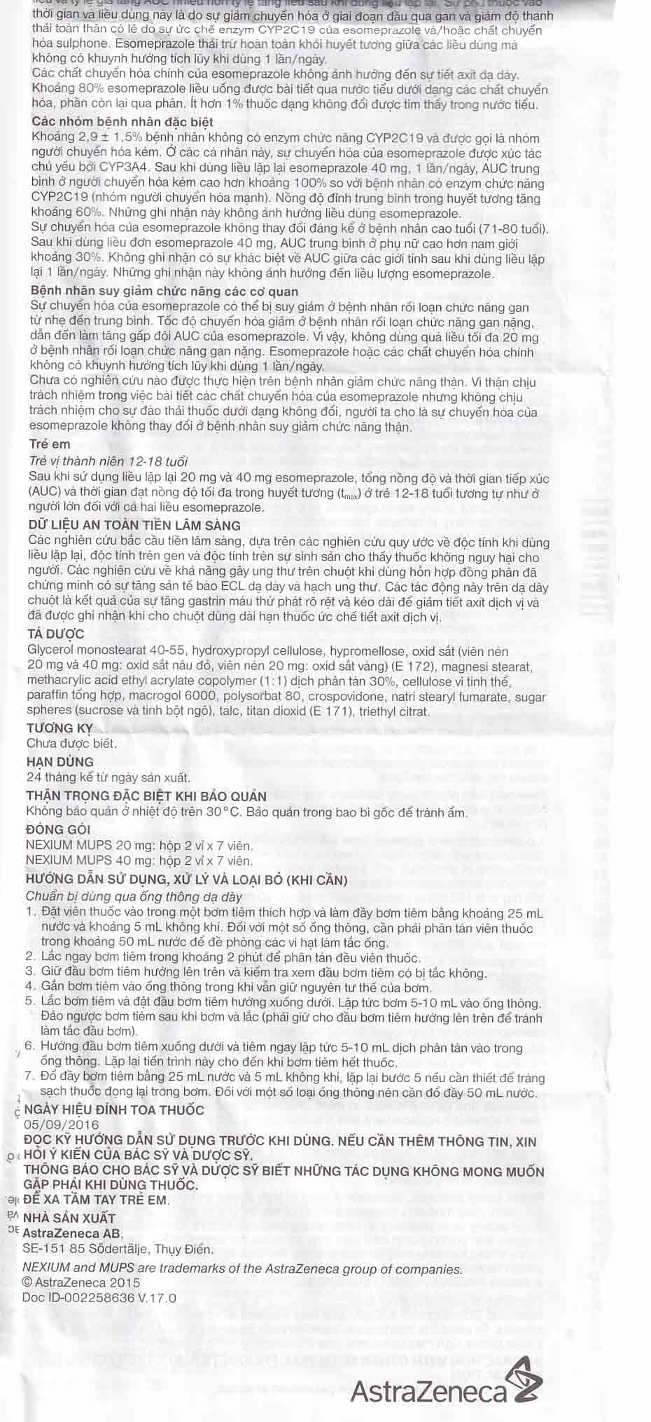 Hình ảnh Viên nén Nexium Mups 40mg AstraZeneca điều trị trào ngược dạ dày - thực quản, loét dạ dày (2 vỉ x 7 viên)