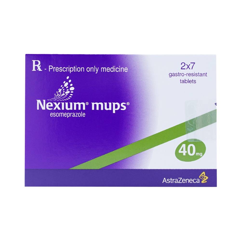 Hình ảnh Viên nén Nexium Mups 40mg AstraZeneca điều trị trào ngược dạ dày - thực quản, loét dạ dày (2 vỉ x 7 viên)