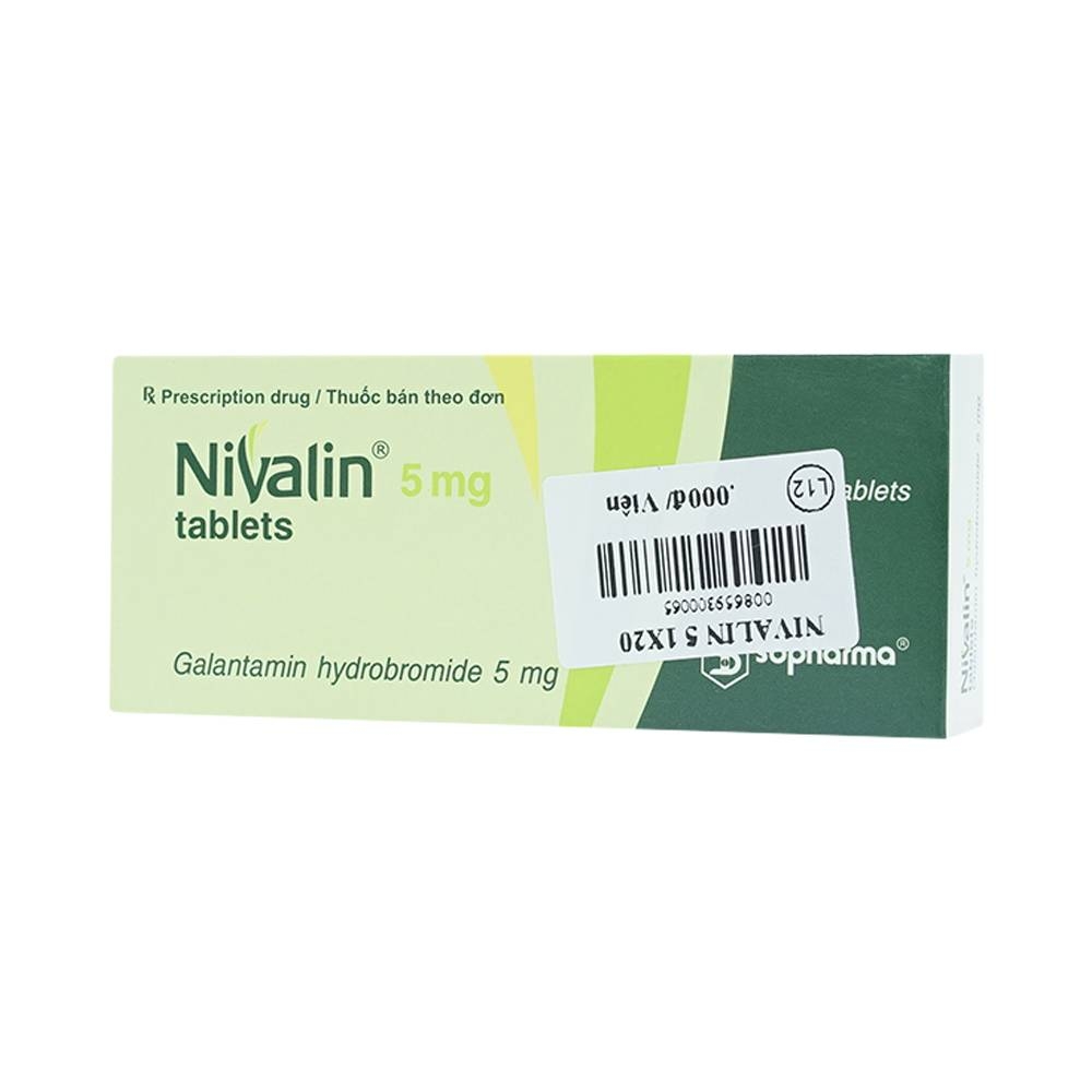 Hình ảnh Viên nén Nivalin 5mg Sopharma điều trị sa sút trí tuệ, Alzheimer (1 vỉ x 20 viên) 