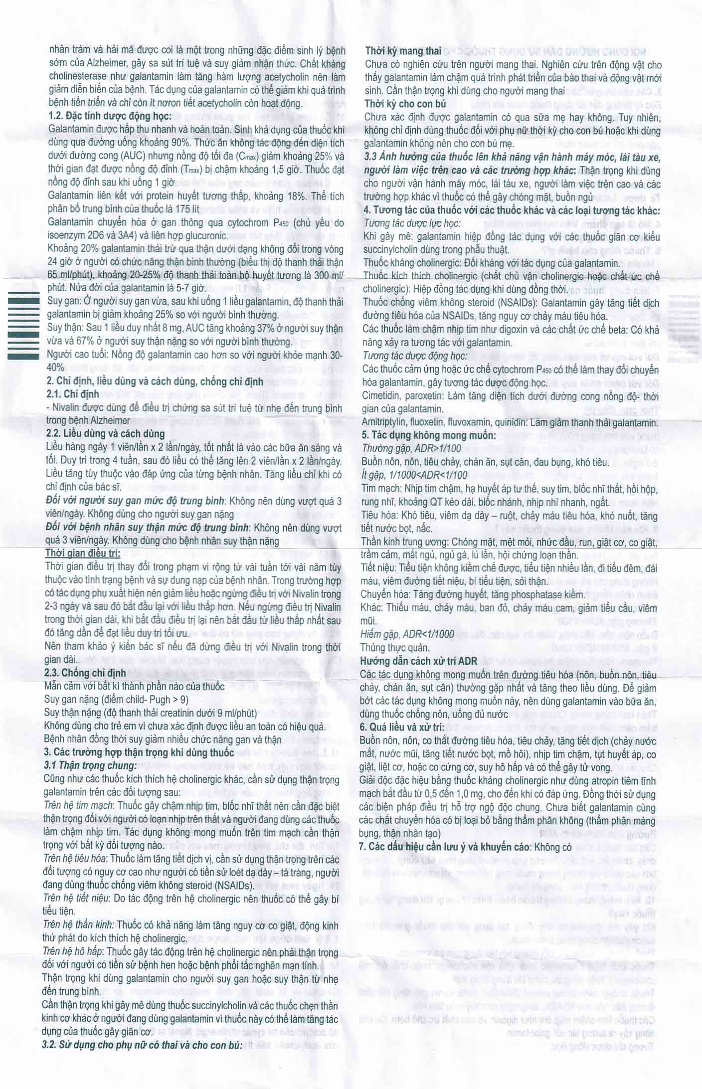 Hình ảnh Viên nén Nivalin 5mg Sopharma điều trị sa sút trí tuệ, Alzheimer (1 vỉ x 20 viên) 