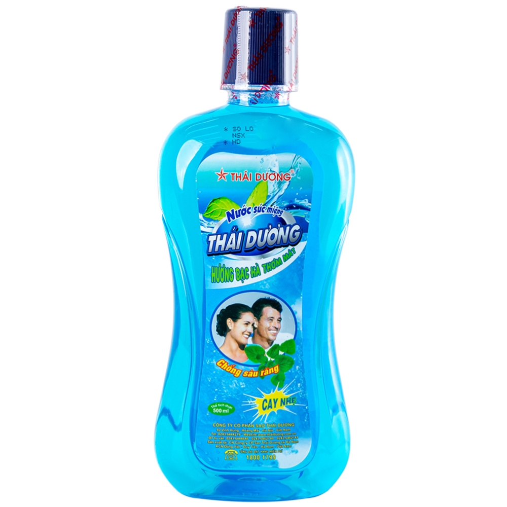 Hình ảnh Nước súc miệng Thái Dương hương bạc hà, sát trùng răng, miệng, vòm họng (500ml)