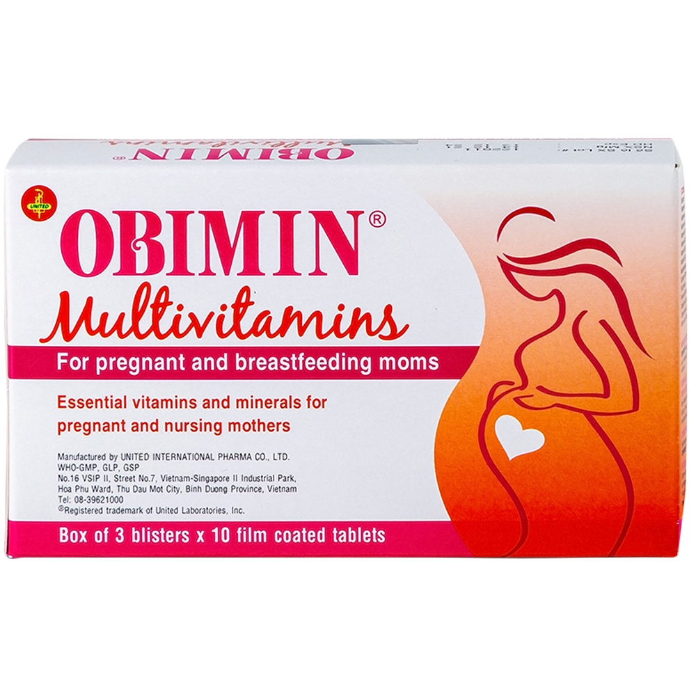 Hình ảnh Viên nén Obimin Multivitamins United bổ sung vitamin và khoáng chất (3 vỉ x 10 viên)