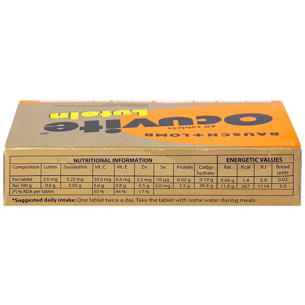 Hình ảnh Viên nén Ocuvite Lutein Bausch & Lomb hỗ trợ tăng cường thị lực (3 vỉ x 20 viên)