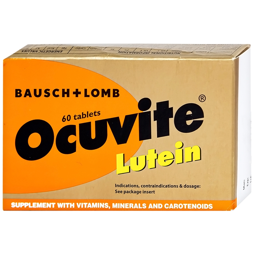Hình ảnh Viên nén Ocuvite Lutein Bausch & Lomb hỗ trợ tăng cường thị lực (3 vỉ x 20 viên)