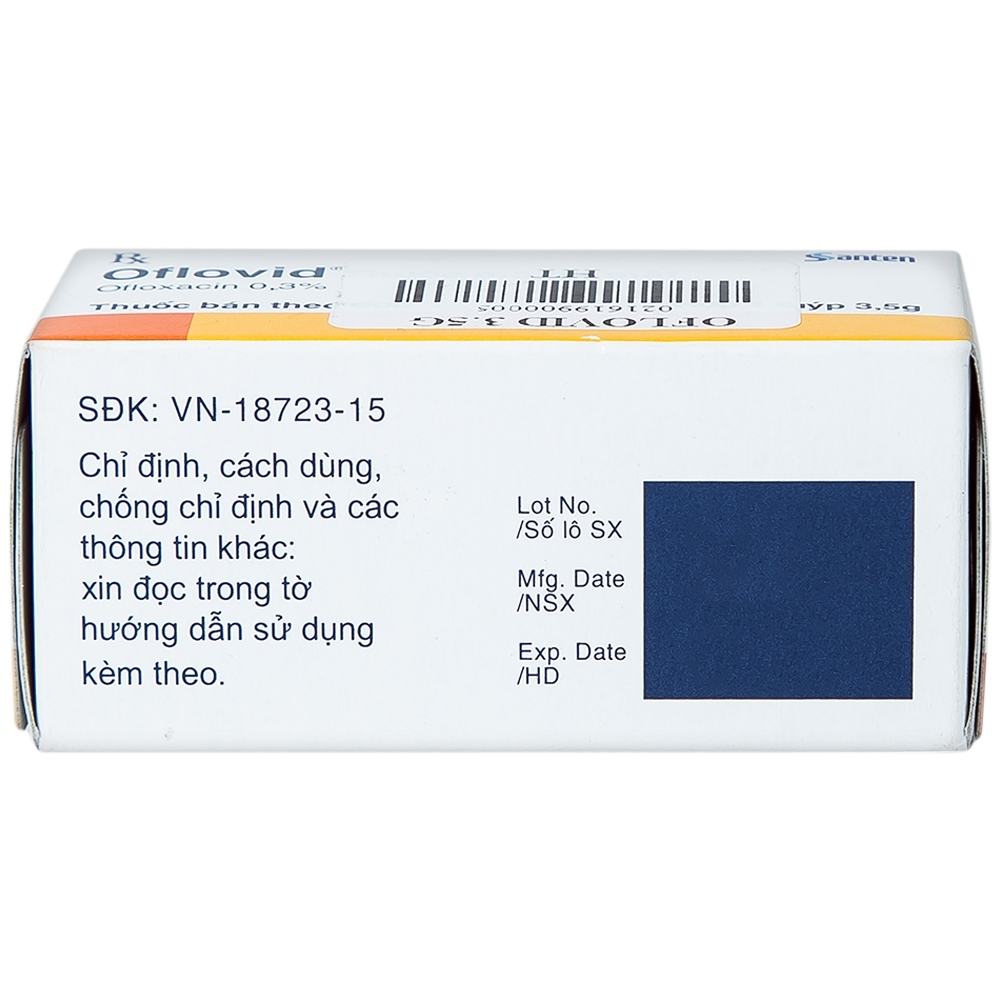 Hình ảnh Thuốc mỡ tra mắt Oflovid Ophthalmic ointment Santen điều trị viêm bờ mi, viêm túi lệ, lẹo (3.5g)