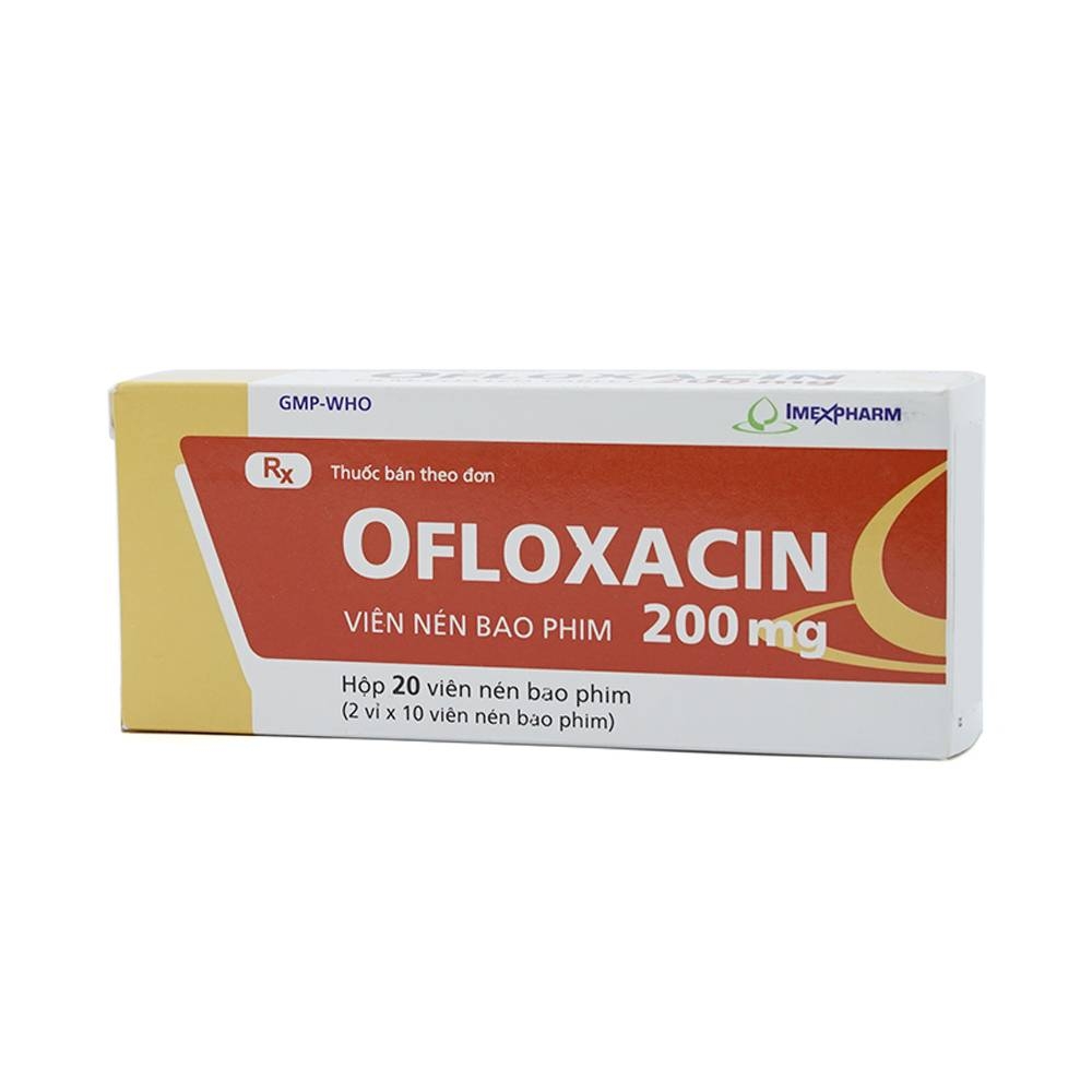 Hình ảnh Thuốc Ofloxacin 200mg Imexpharm điều trị nhiễm khuẩn (2 vỉ x 10 viên)