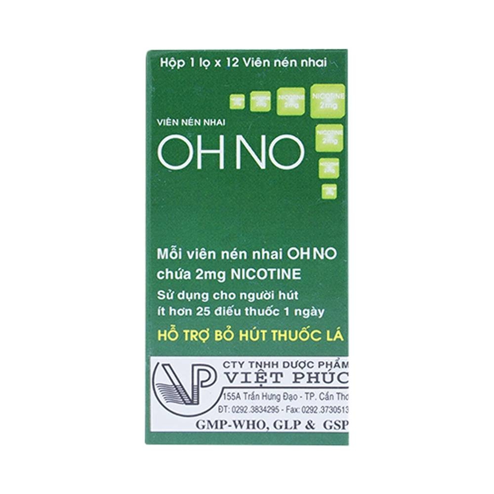 Hình ảnh Viên nhai OH NO Việt Phúc hỗ trợ cai nghiện thuốc lá (1 lọ x 12 viên)