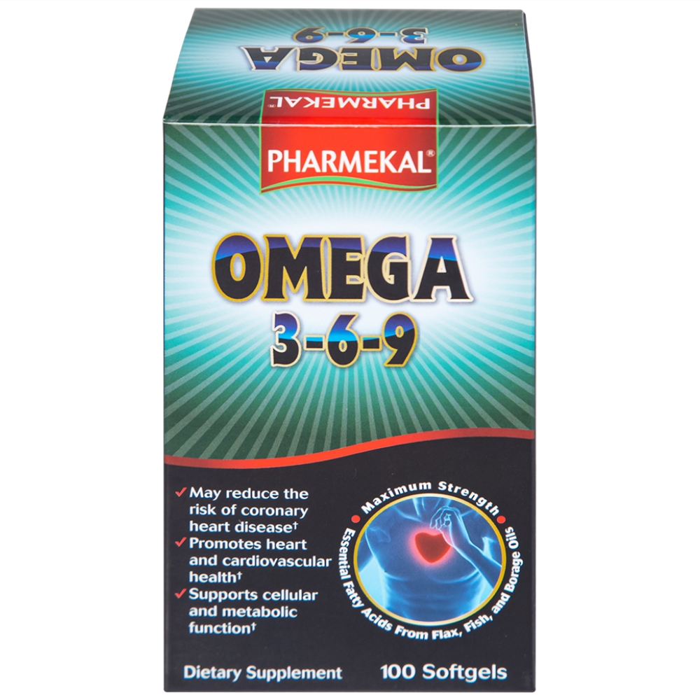 Hình ảnh Viên uống Omega 3-6-9 Pharmekal hỗ trợ giảm nguy cơ xơ vữa động mạch (100 viên)