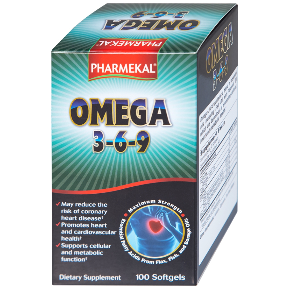 Hình ảnh Viên uống Omega 3-6-9 Pharmekal hỗ trợ giảm nguy cơ xơ vữa động mạch (100 viên)