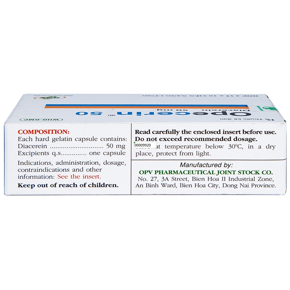 Hình ảnh Thuốc Opecerin 50mg OPV điều trị thoái hóa khớp hông, gối (3 vỉ x 10 viên)