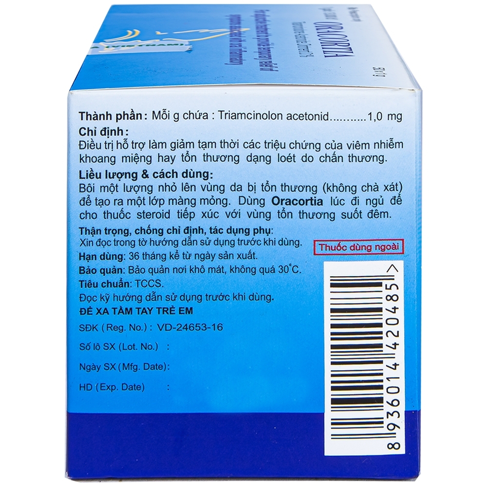 Hình ảnh Thuốc mỡ Oracortia 0.1% Thai Nakorn Patana hỗ trợ điều trị viêm nhiễm khoang miệng (50 gói x 1g)