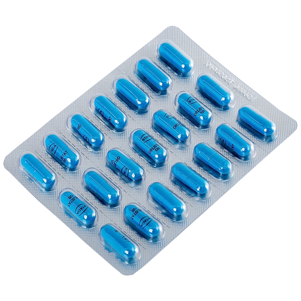 Hình ảnh Thuốc Orlistat Stada 120mg hỗ trợ giảm nhẹ calo cho bệnh béo phì (2 vỉ x 21 viên)
