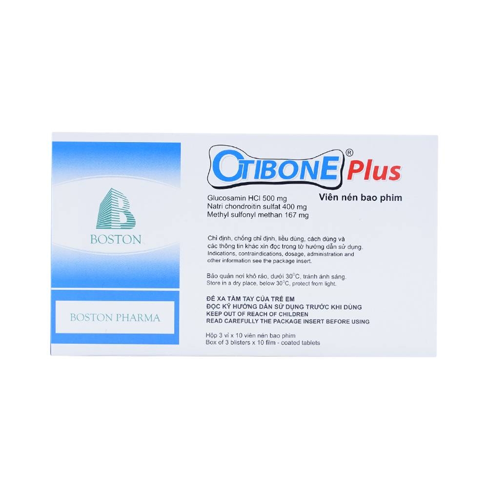 Hình ảnh Thuốc Otibone Plus Boston giảm các triệu chứng của thoái hóa khớp gối (3 vỉ x 10 viên)